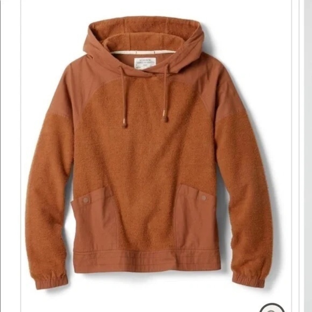REI size M rust burnt orange hoodie sweatshirt jacket medium farlands nutmeg